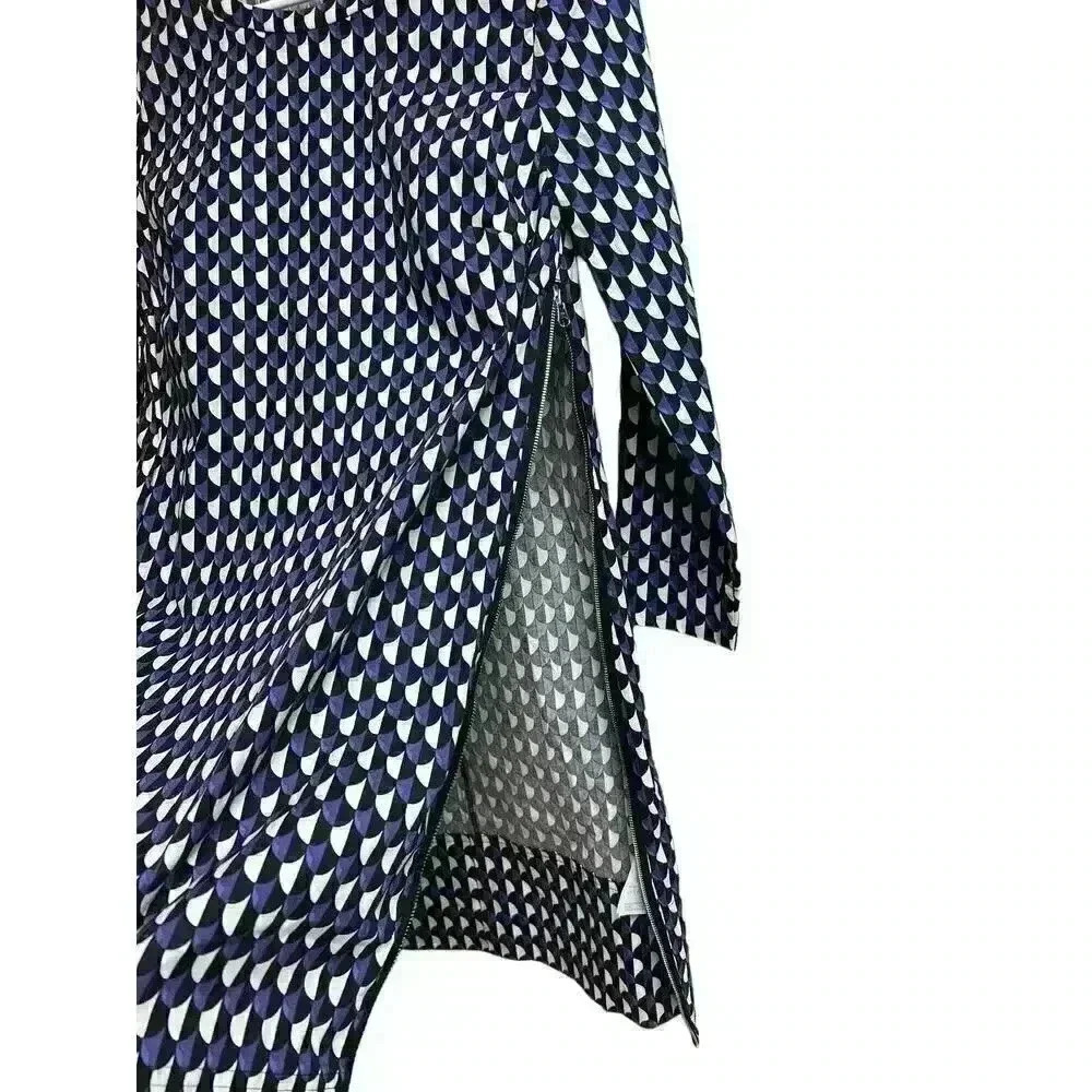 J.Crew Jet Set Geo Shift Dress Size 2 Size Zipper Accent Geometric Print - Picture 7 of 11